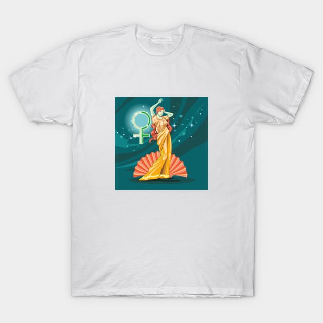 Aphrodite goddess T-Shirt by The Retro Black Store